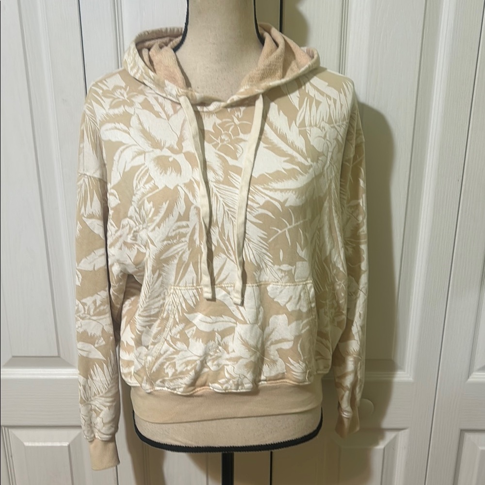 Women's Cream and Tan Hoodie